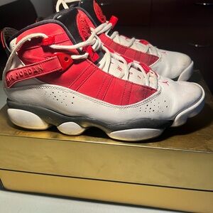 Jordan 6 Rings Carmine White Used Size 9.5 Box Not Included